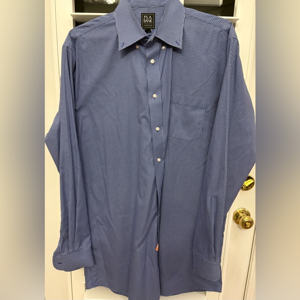 Jos. A. Bank Navy Check Dress Shirt